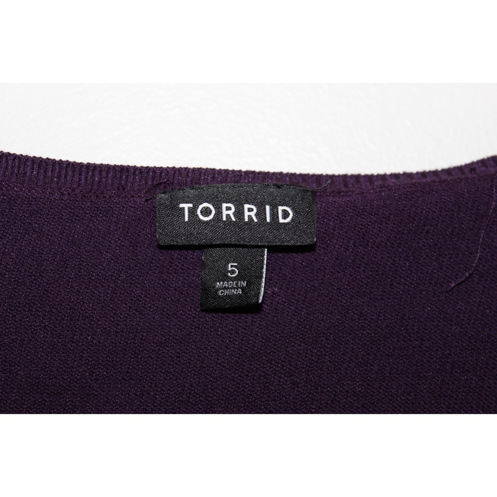 Torrid Pullover V-Neck Babydoll Sweater Purple Women's 5 5X H14633 - Picture 7 of 11